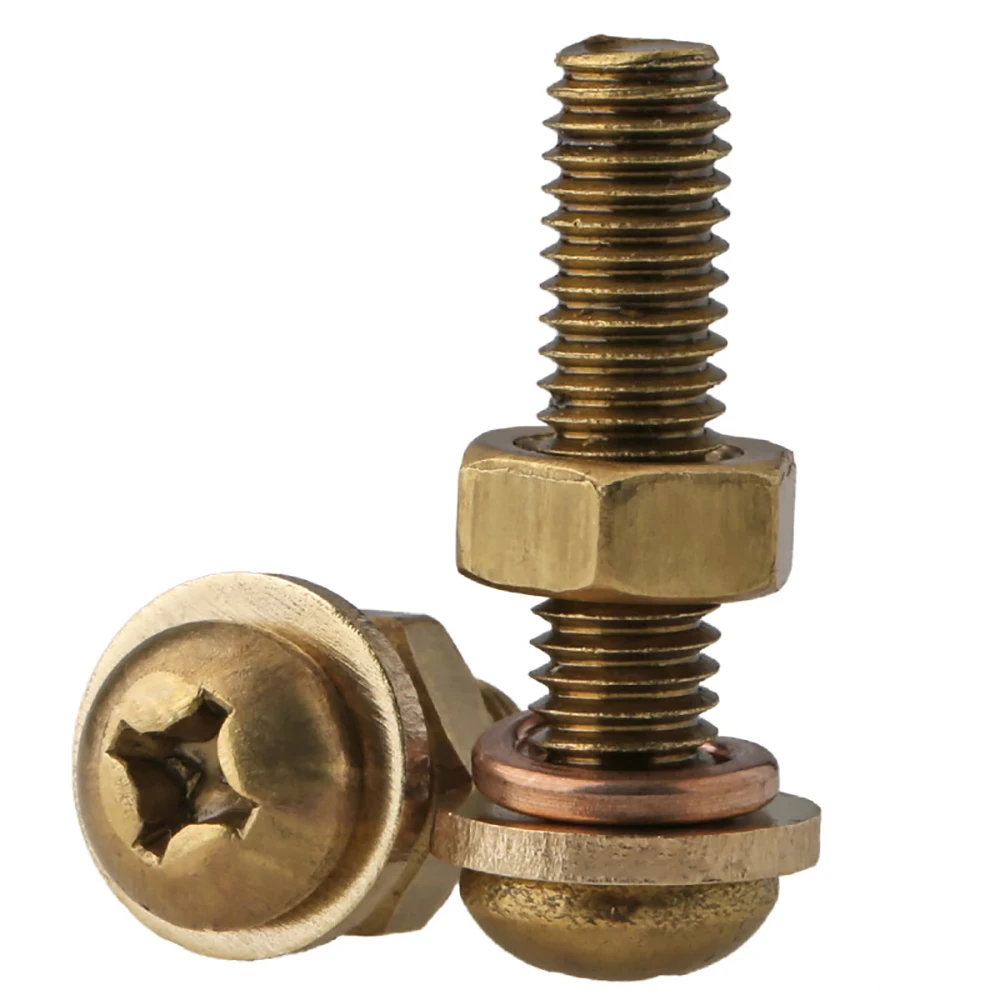 10PcsM3 Length4mm-30mm латунная сковорода головка Крестовая углубление болт Phillips три