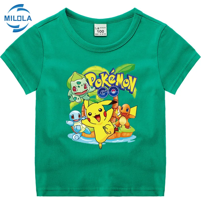 Takara Tomy Pokemon футболка Пикачу для детей летние футболки мальчиков и девочек смешная