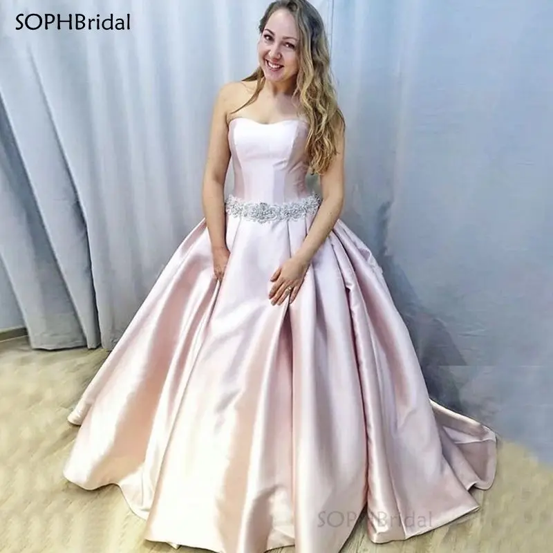 

Свадебное платье без бретелек, простой трапециевидный атласный сарафан с открытой спиной и драпировкой, свадебное платье