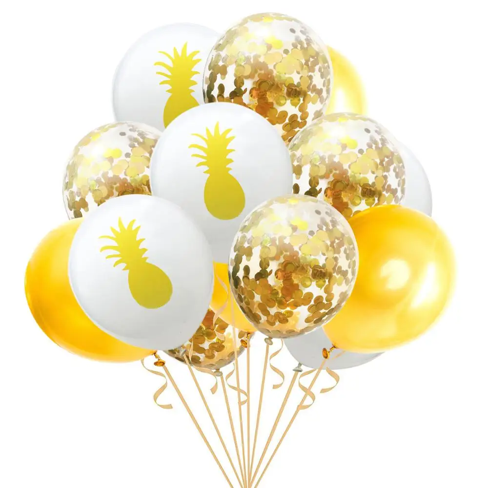 15 pieces of 12-inch gold and silver pink green latex balloons wedding decoration birthday party adult boy toys | Дом и сад