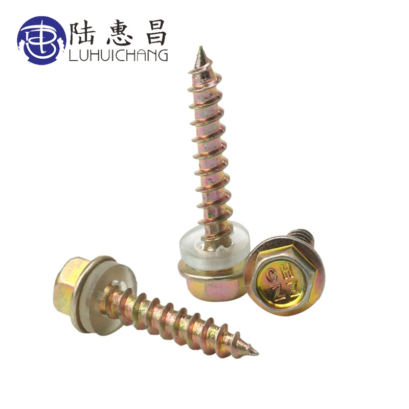 Luhuichang 10 шт. M5.2 цветная Стальная Плитка Шестигранная дрель хвостовый саморез