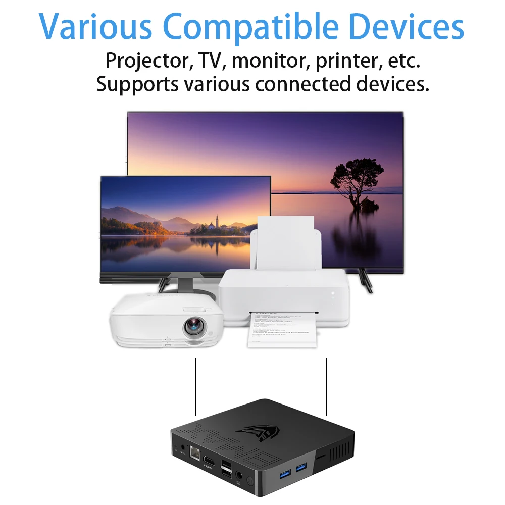 Bmax B1 Мини ПК Intel 8th Gen LP HD Graphics 400 Безвентиляторный Windows 10 HTPC тонкий клиент