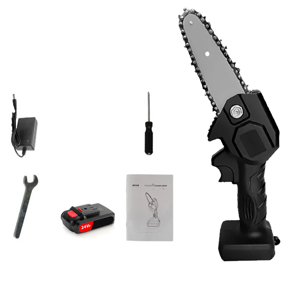 

24V 550W Electric Chain Saw Lithium Battery Mini Pruning One-Handed Garden Tool With Chainsaws Rechargeable Woodworking