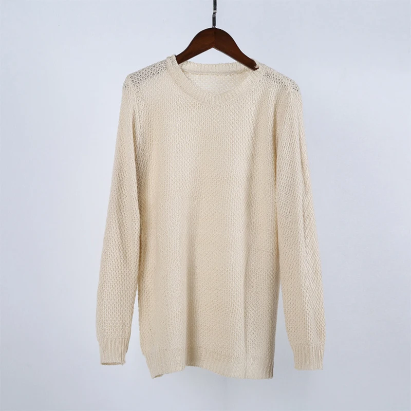 

Loose Pullover Women Sweaters Femme Solid Round Neck Hollow Out Pullovers Knitted Thin Sweater Jumper Winter