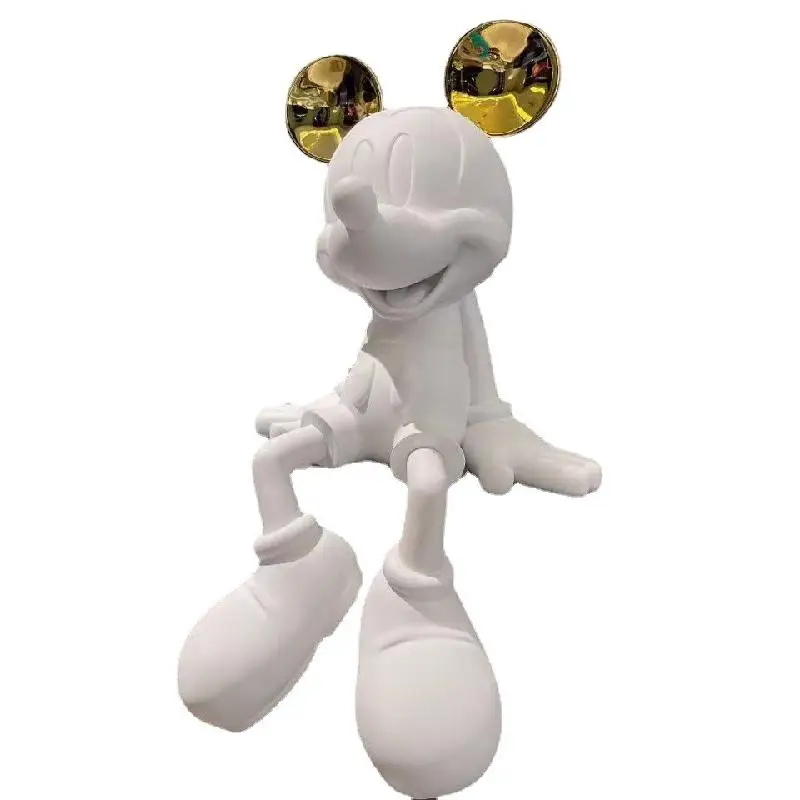 Статуя Микки Мауса Disney подвижная фигурка сидя мультяшная смоляная скульптура