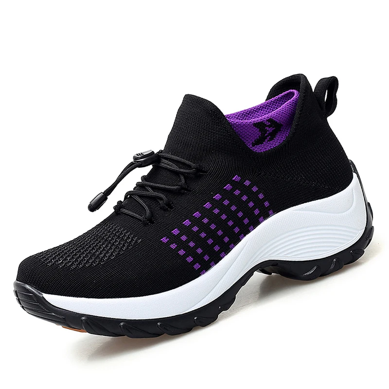 2020 Autumn Women Flat Platform Sneakers for Women Breathable Mesh Sneakers Shoes Spring Ladies Laces for Sock Sneakers