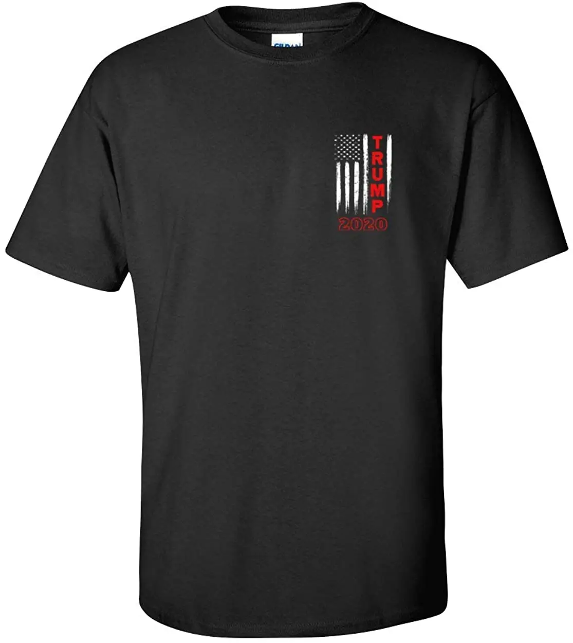 

Political Trump 2020 American Flag Adult Short Sleeve Tee Shirt Black