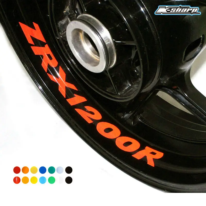 

8 X custom inner rim decals wheel reflective sign Stickers stripes Fit KAWASAKI ZRX 1200R