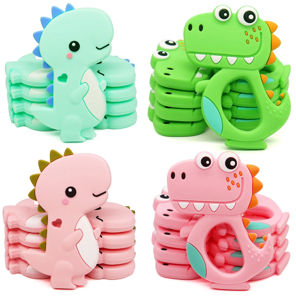 

1pcs Mint Green Baby Teether Animal Silicone BPA Free Chewing Necklace DIY Pacifier Pendant Chain Food Grade Baby Teething Toy