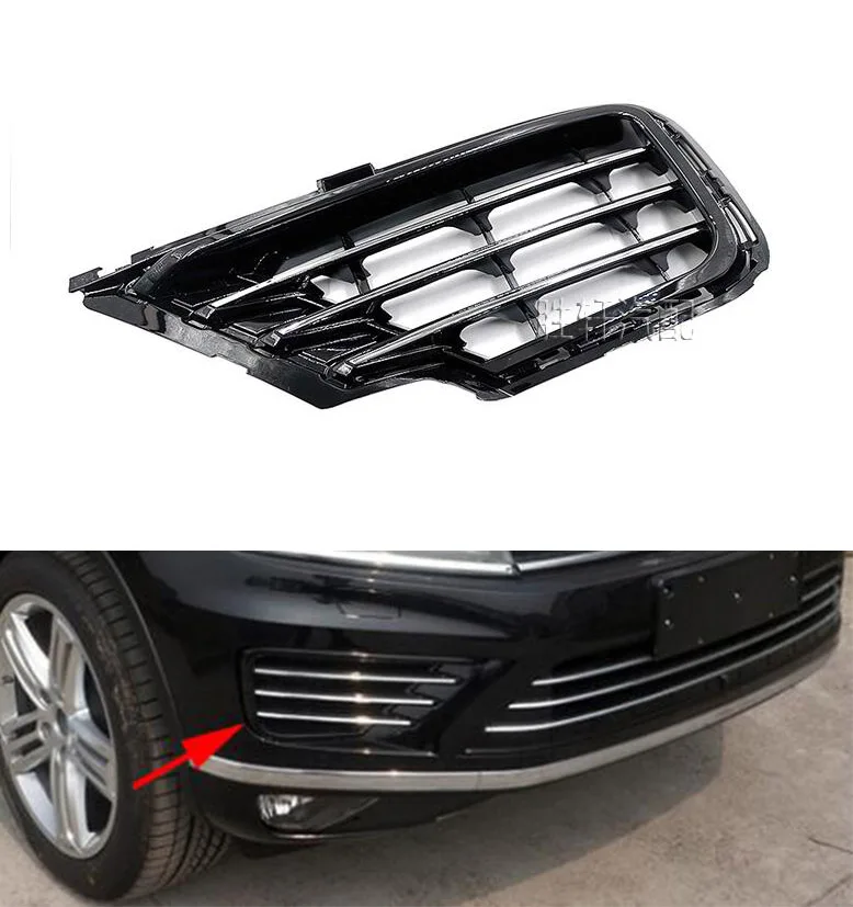 

For Volkswagen Touareg 2016-2018 High-end R-line Version Front Bumper Grille Bumper Left right SideLower Mesh Fog Lamp Frame