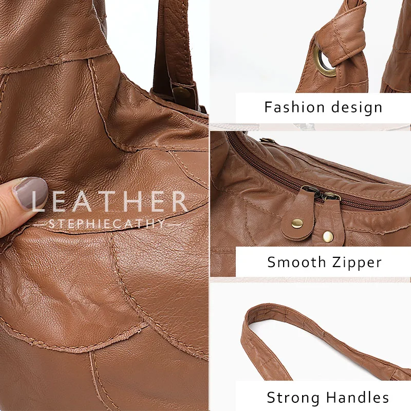 SC женские дизайнерские сумочки кожаные Лоскутные брендовые винтажные дамские