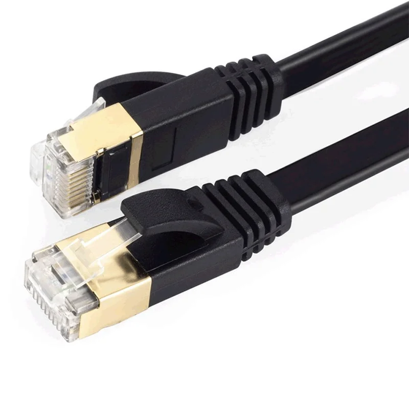 Плоский сетевой кабель Cat7, Ethernet-кабель Rj45 Cat7, сетевой кабель с двойной защитой Cat7 10 Гбит/с, маршрутизатор для ноутбука, сетевой кабель