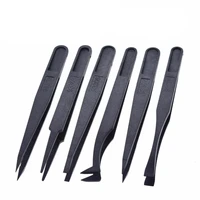 6pcs anti static electronic tweezers kit esd plastic forceps pcb repair hand tools set