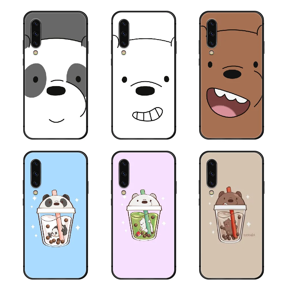 Милый чехол для телефона с изображением мультяшных медведей молочного чая Samsung