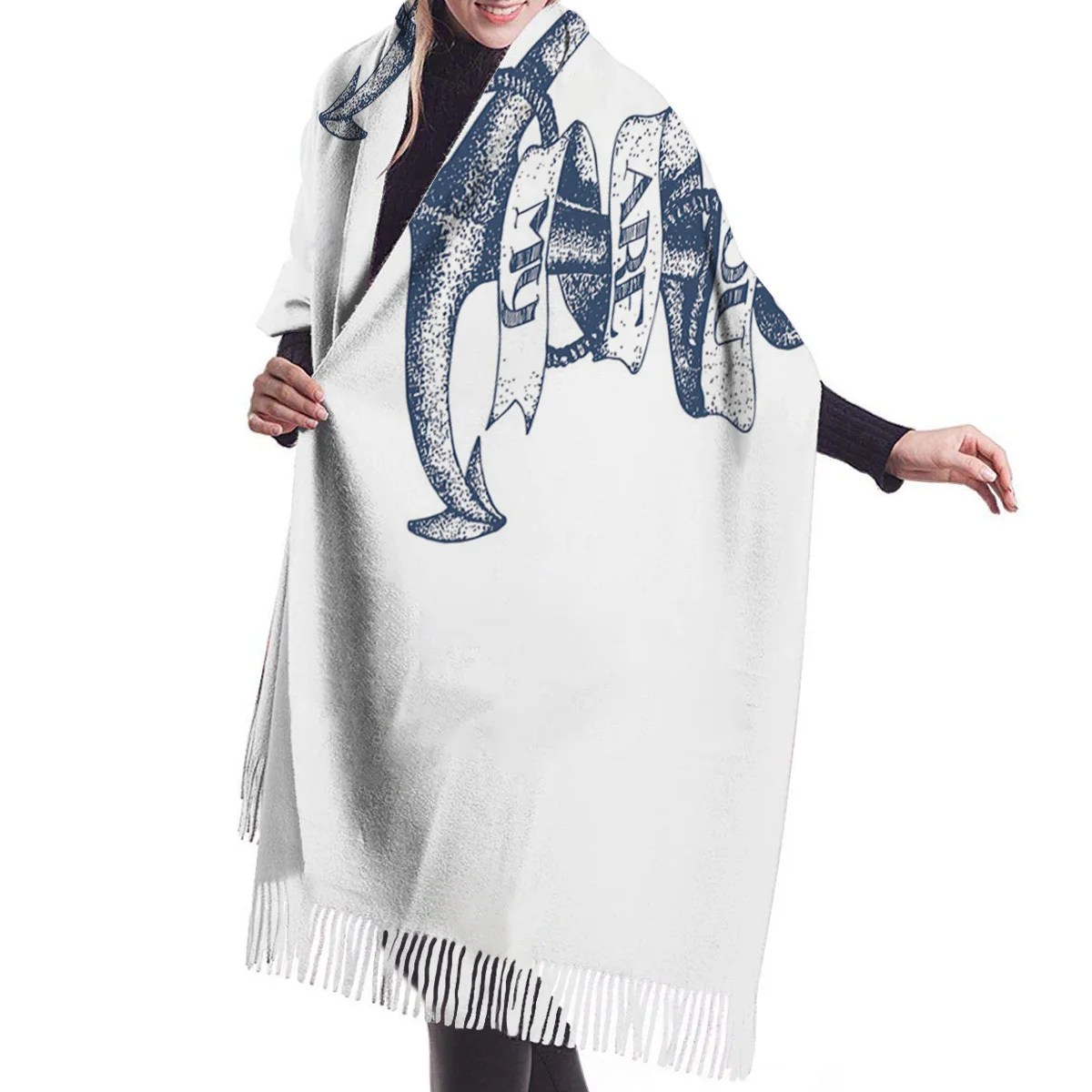 Ручная работа якорь одеяла на заказ кашемировые шали и обертывания градиент