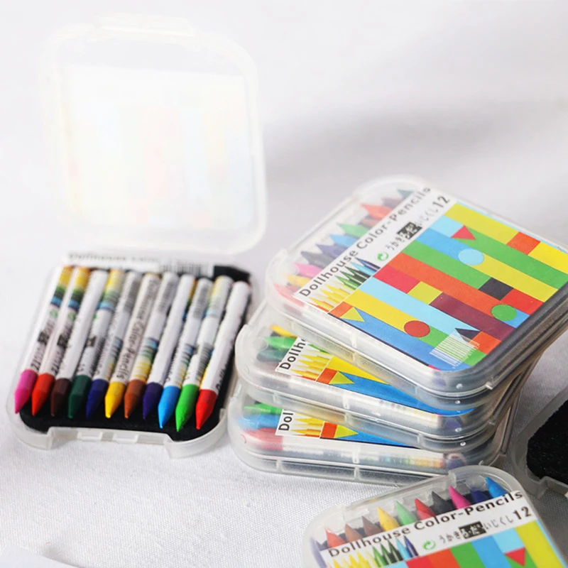 

1 Set 12colours Mini Dollhouse Miniature Crayon Doll House Accessories for 1:6 or 1:12 dollhouse dolls house decoration
