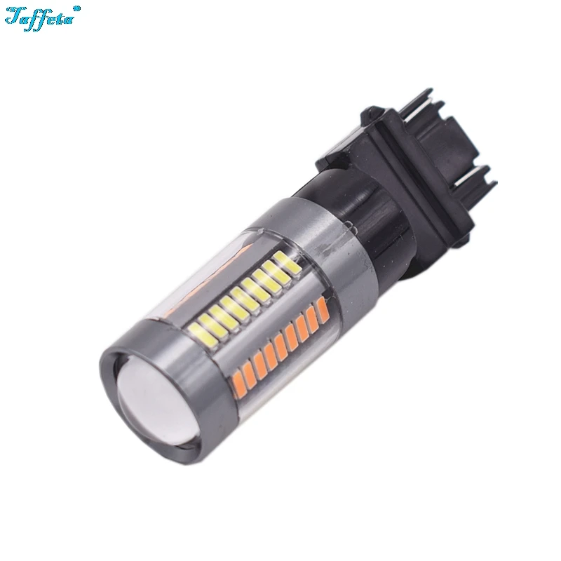 2 шт. 3157 4014 66SMD двойной Цвет белый/желтый светодиодный 3155 3457 4157 горки лампы с