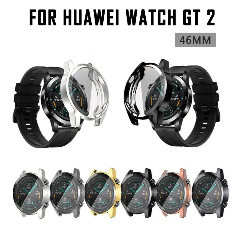

Slim TPU Full Screen Protective Case For Huawei Watch GT 2 46mm Bumper Screen Protector Cover For Huawei Watch Protective Cover
