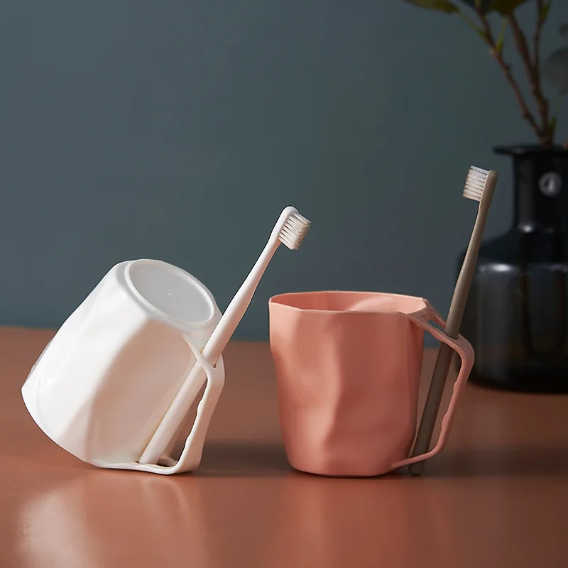 

Nordic Abstract Art Toothbrush Cup Plastic Water Cup Toothbrush Holder Home Storage Organizer Bathroom Tool For Toothpaste