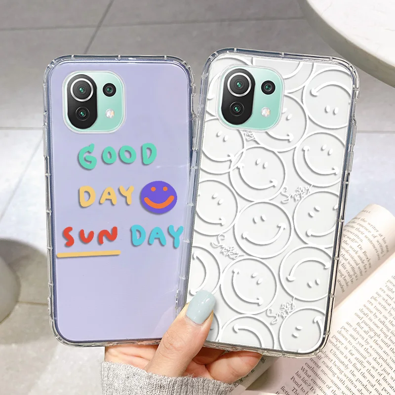 Soft Case For Xiaomi Mi 11 Lite Case For Xiaomi Redmi Note 10 9 8 Pro 11T 8T 7 9S 10S 9Pro 11S 10T Ultra Cute Funny Smile Cases