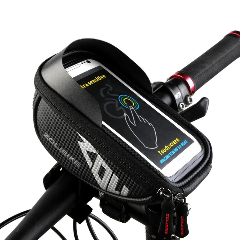 Waterproof Cycling Top Tube Handlebar PVC Bag Touchscreen Phone Mount Holder MTB Road Bike Front Frame | Спорт и развлечения