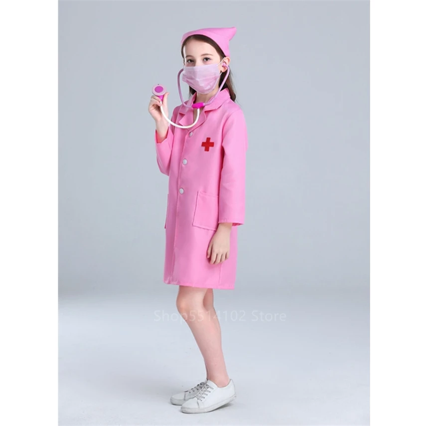 2022 Children Surgical Uniform Cosplay Clothing Toys Halloween Kids Hospital Cross Veterinary Girl Boy Carnival Fancy Party Wear |