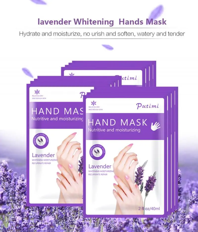Уход за кожей рук Putimi маска для с лавандовым экстрактом мягкая отбеливающая