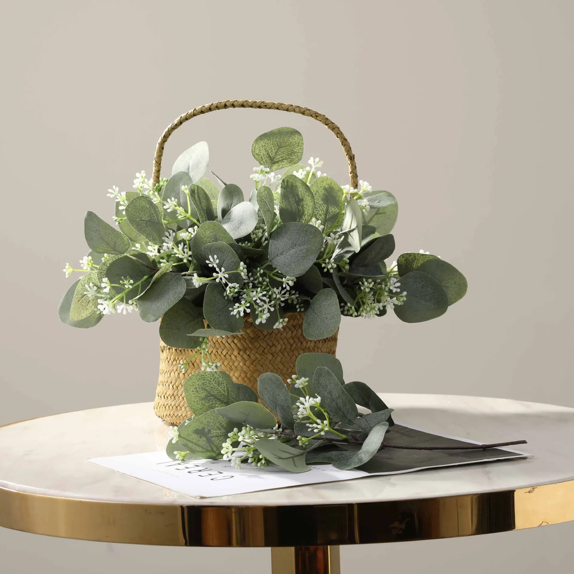 Искусственные растения для дома и сада небольшие ветки из эвкалипта