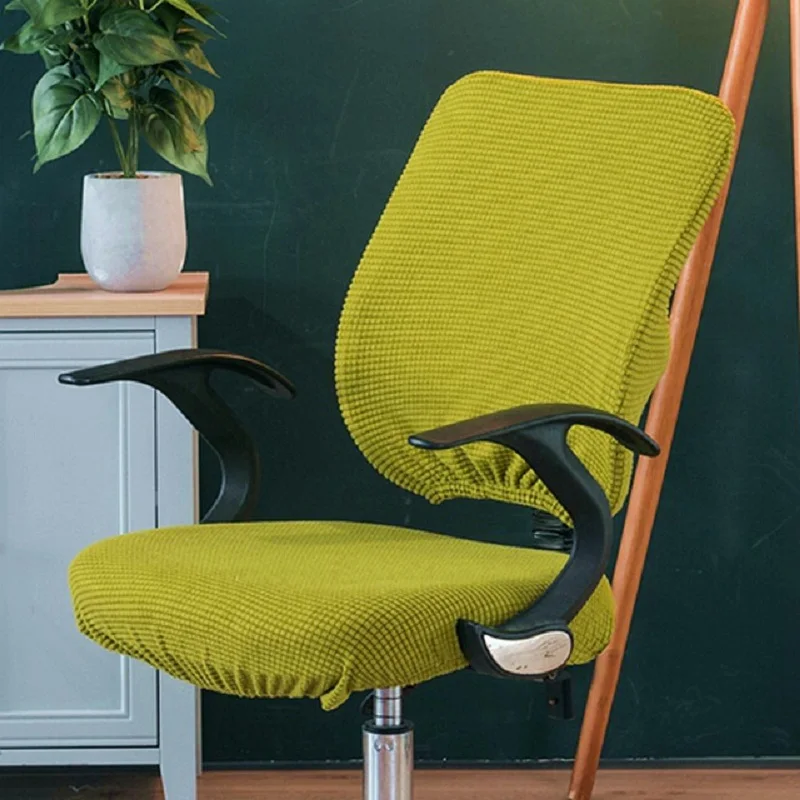 

Corn Fleece Split Elastic Chair Cover Multicolor Office Computer Chair Cover Easy To Install