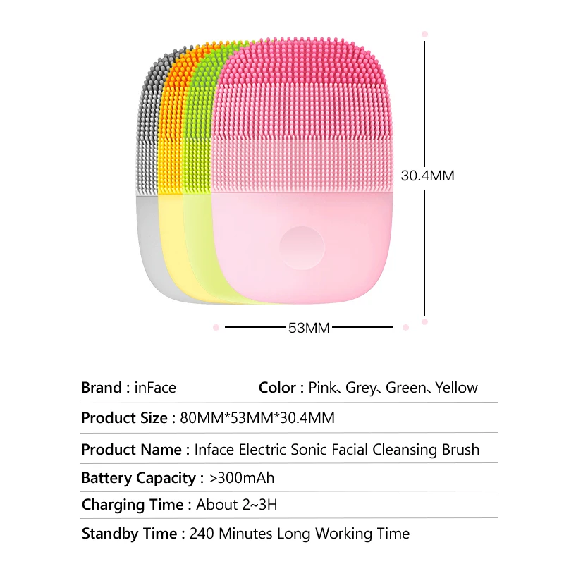 

Xiaomi inFace Sonic Clean Electric Deep Facial Cleaning Massage Brush Wash Cleaner & Ultrasonic Ion Cleansing Skin Scrubber