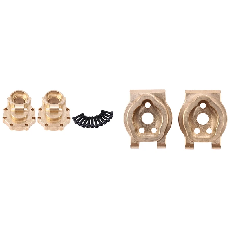 2 Pcs Brass Rear C-Hub Hub Carrier C Cup Knuckle Arm Base C & 2 Pcs Hub Carrier Cover Inner Portal Housing
