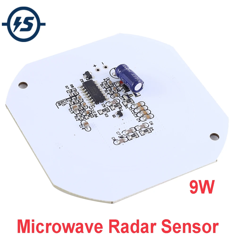 Модуль микроволнового радарного датчика 9 Вт белый светодиодный светильник