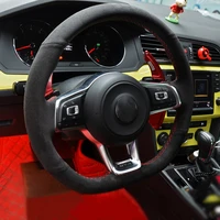 alcantara hand stitched car steering wheel cover for volkswagen vw golf 7 gti golf r mk7 vw polo gti scirocco 2015