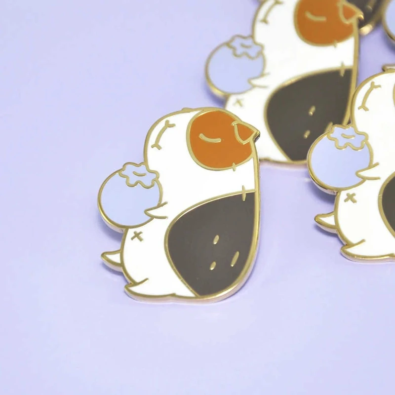 Эмалированные металлические значки Kawaii морская свинка и технические булавка на