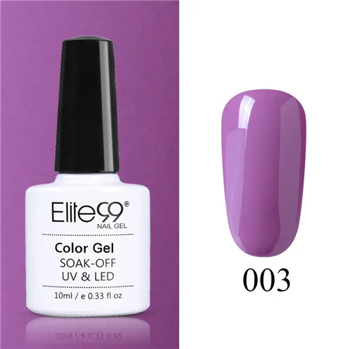 PP003 Elite99 10 мл Гель-лак для ногтей замачиваемый УФ красочный Фиолетовый лак для ногтей художественный Гель-лак для Ногтей Стойкий гель нужен основа и верхнее покрытие - Цвет: PP003