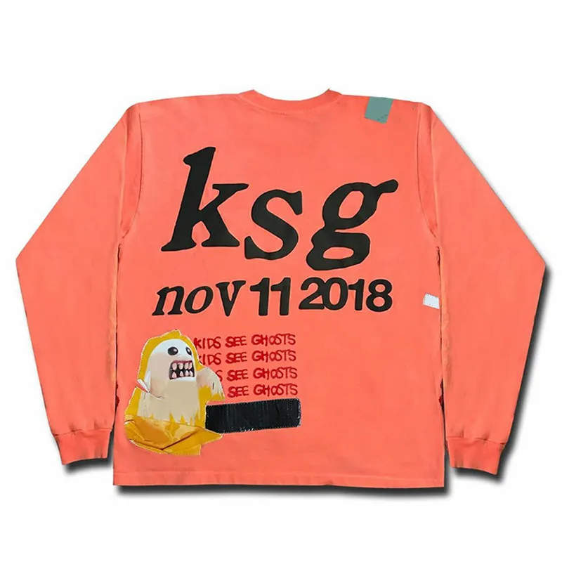 Hidden Kanye West Lucky Me KIDS SEE GHOSTS мужская толстовка с круглым вырезом вышивкой значок