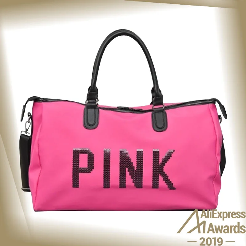 2019 большая Вместительная дорожная сумка для спортзала розовая Повседневная на
