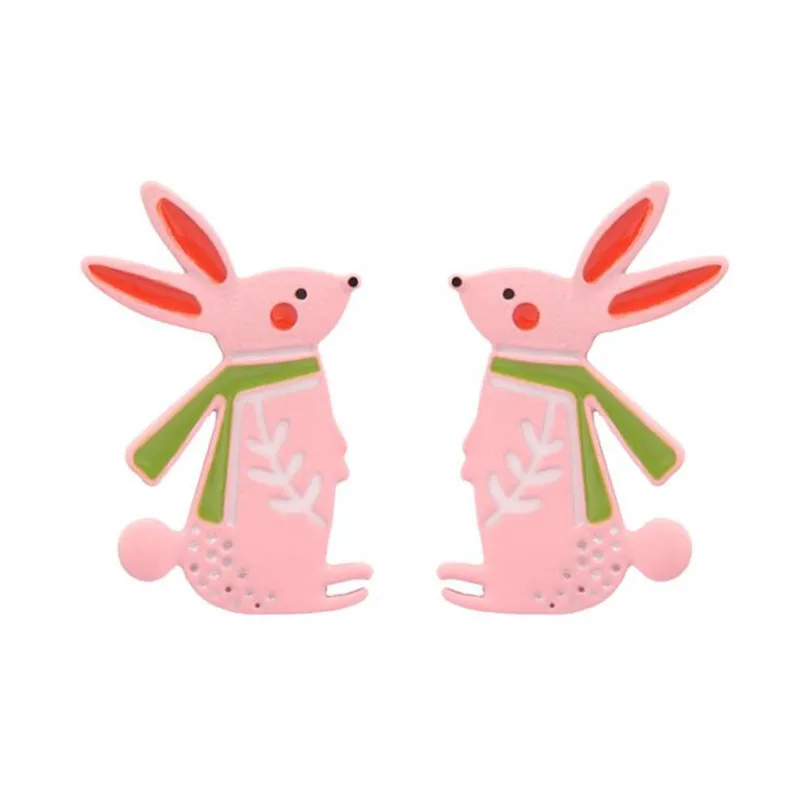 

EM116 Cute Cartoon Pink Rabbit Alloy Earrings For Women Personality Accessories Wholesale