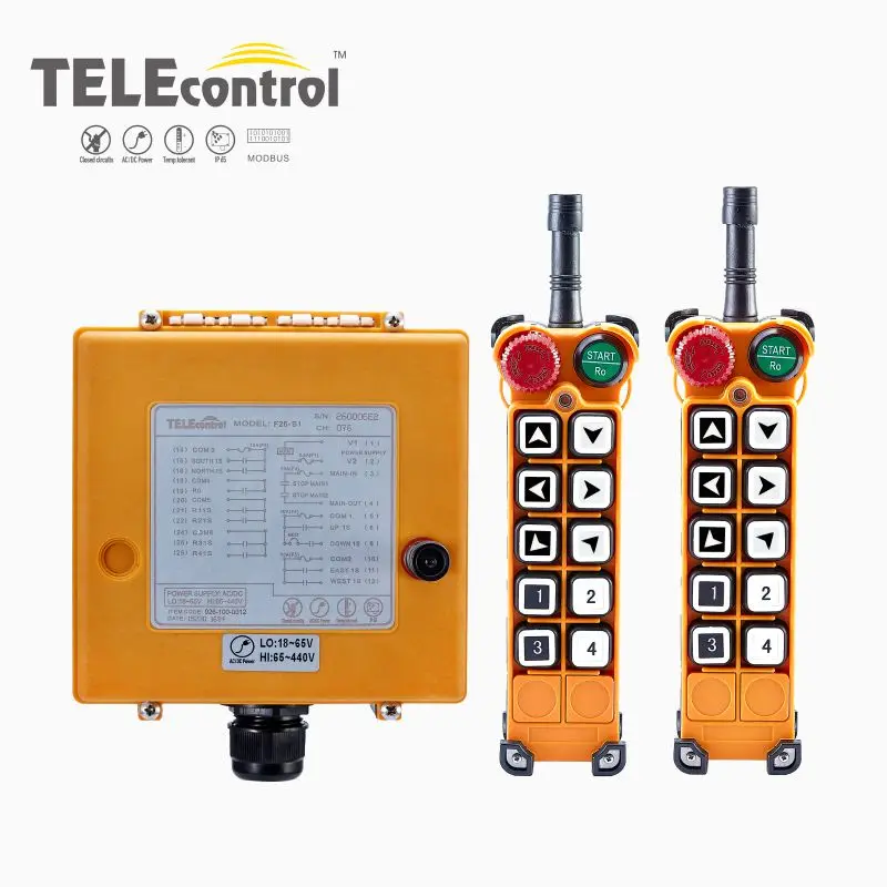 

Industrial Remote Control F26-B1 Crane Lift Button Switch 10 Single-Speed Buttons 1 receiver 1 transmitter for hoist crane