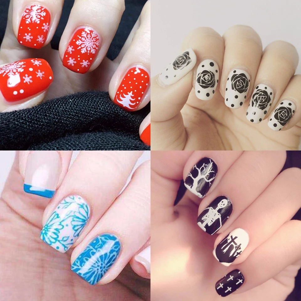 Biutee 30 шт./компл. пластины для штамповки ногтей набор геометрических цветов