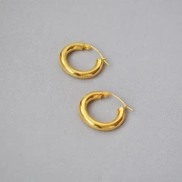 joolim high end gold finish twisted huggie earring hoop earring design jewelry