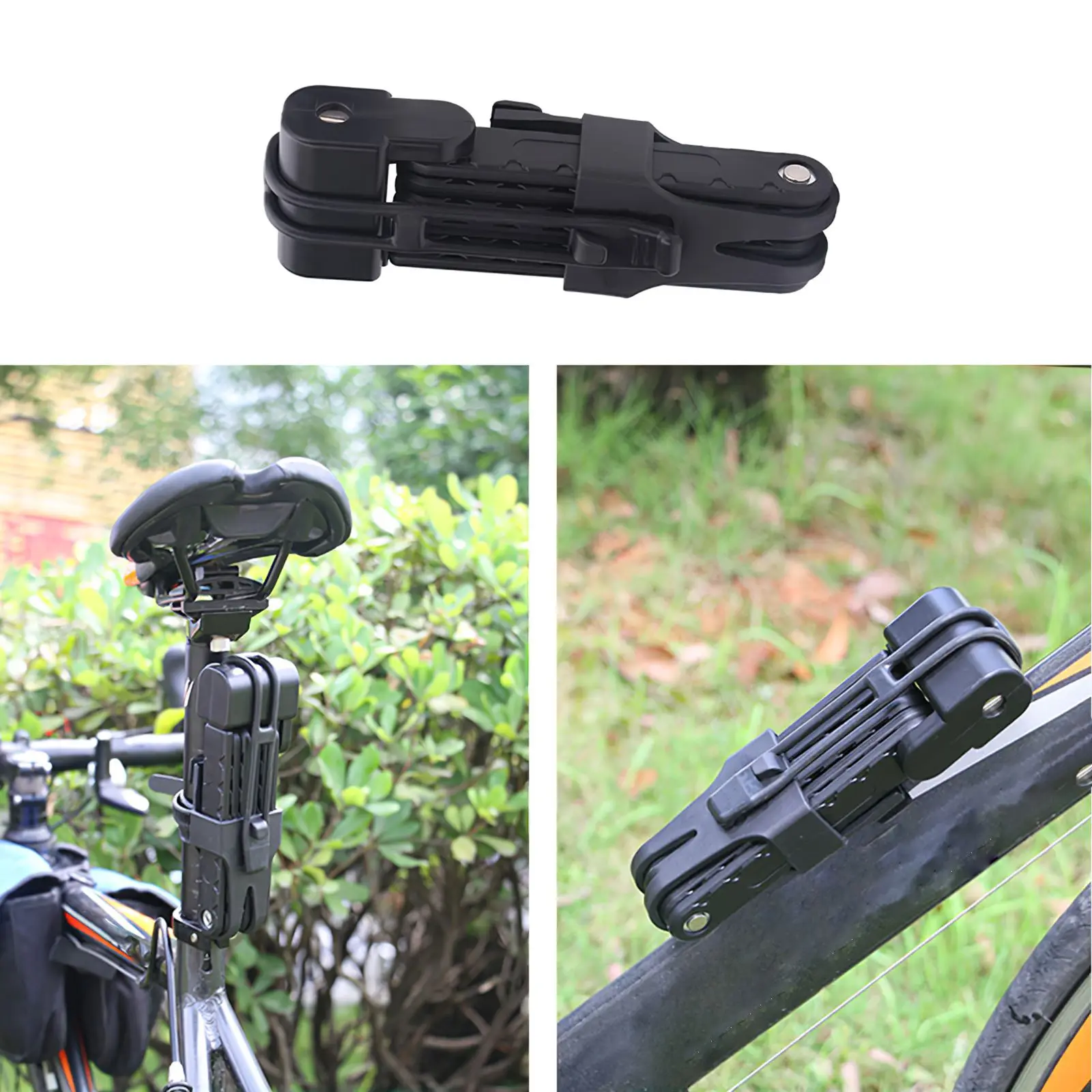 

Outdoor Portable Theft Universal Protective Folding Bicycle Lock Carbon Steel Bicycle Accessories Bike Lock With 2 Key