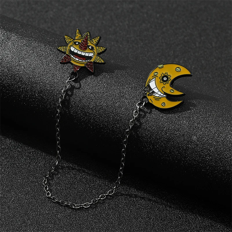 

Anime Soul Eater Sun and Moon Brooch Fashion Creative Metal Enamel Pin Backpack T-shirt Lapel Badge Jewelry Accessories Gifts