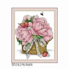 Набор для вышивки крестиком, вышивка в виде розовых цветов, бордовых цветов, фотопечатный графический Рисунок 11CT 14CT, печатная нить, вышивка, Декор, набор сделай сам