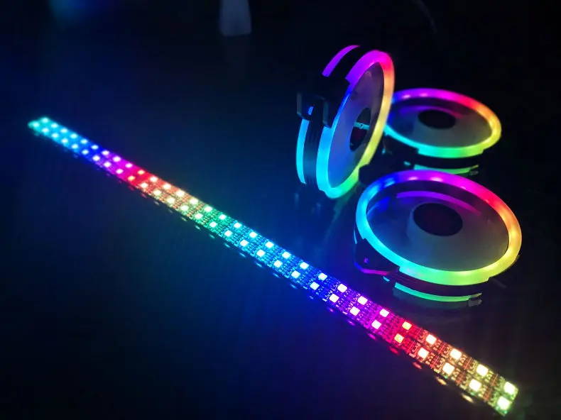 Красочная музыкальная RGB компьютер чехол PC Вентилятор регулировать охлаждающий