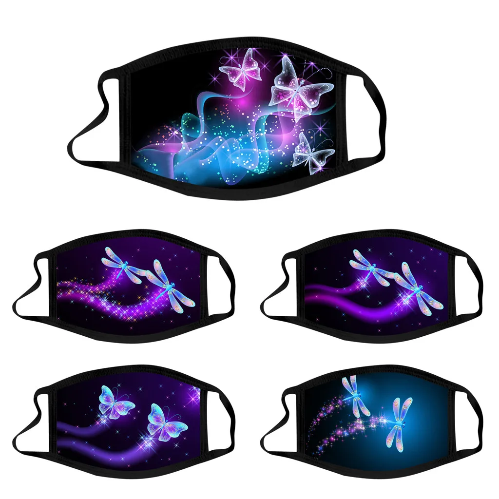 

5pcs Kids Cotton Mouth Masks Children butterfly Printed Washable Face Masks Mascarillas Face Shield Masque Facial Mask Drop Ship