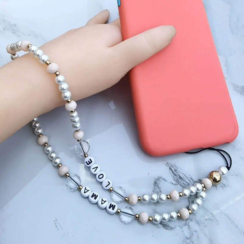 New Design String Mobile Chain Phone Letter customer Choker Necklace Strap Lanyard for Key Chain  Lady Gift