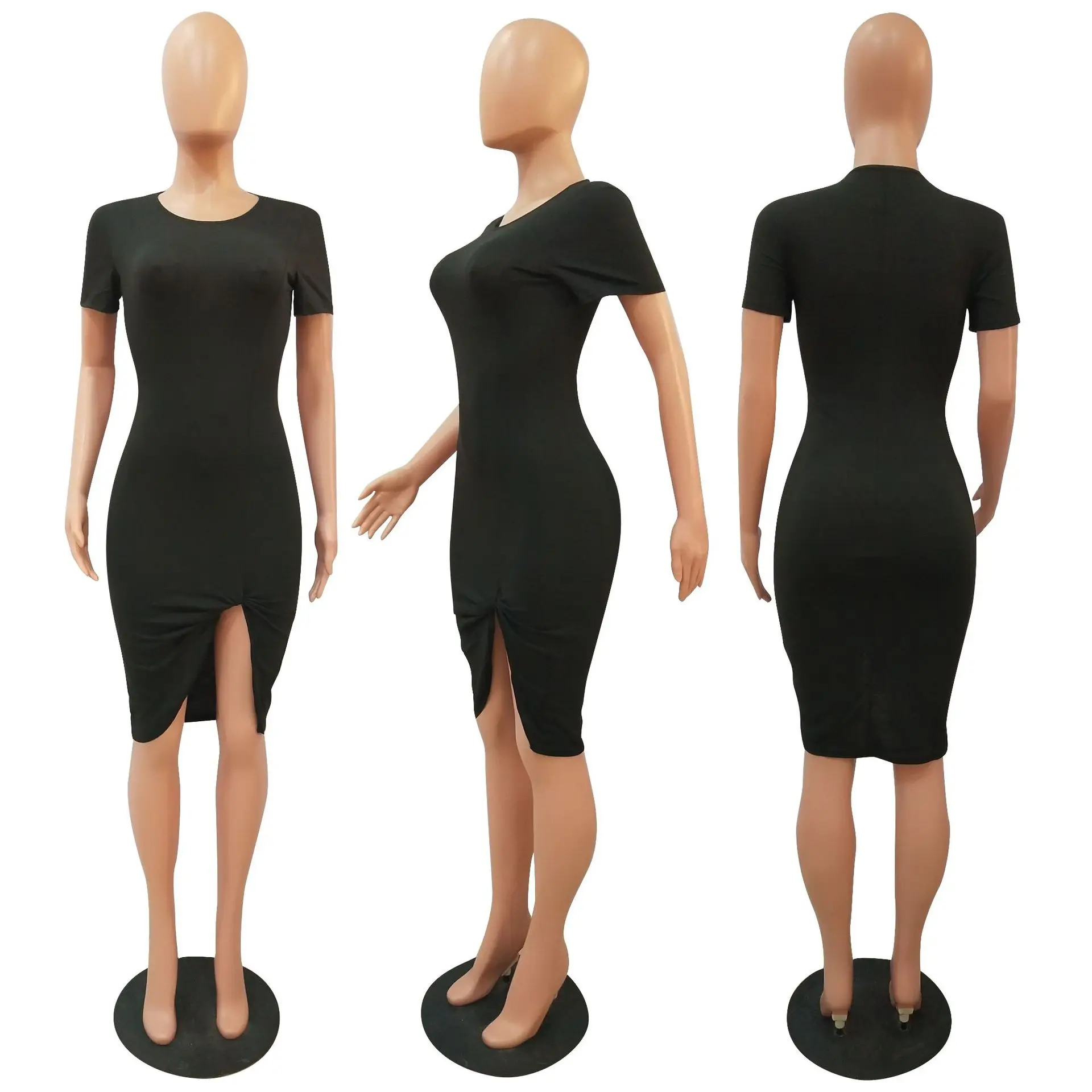 Женское повседневное модное платье с разрезом|Женские платья| |