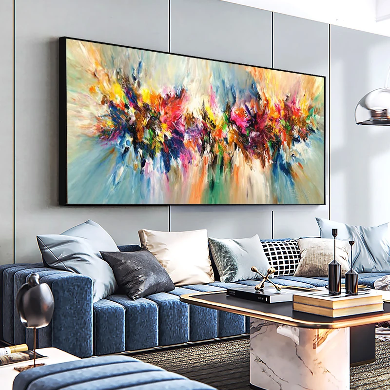 

DDHH ART Abstract Colorful Pictures Canvas Painting Quadro Flower Posters And Prints Wall Art For Living Room Decoration Poster