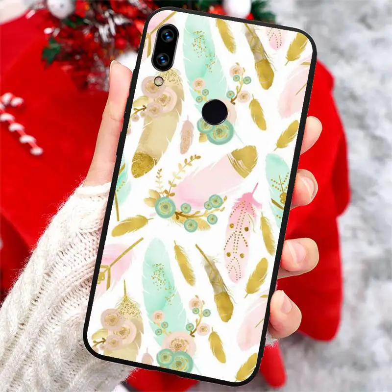 

Colorful Feathers pattern Phone Case For Xiaomi Redmi note 7 8 9 t k30 max3 9 s 10 pro lite